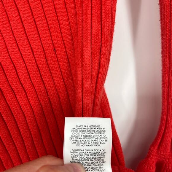 Cabi Flare Trumpet Sleeve Ribbed Cardigan Sweater Orange Red XS 5285 Top 90s Y2K - Picture 13 of 14